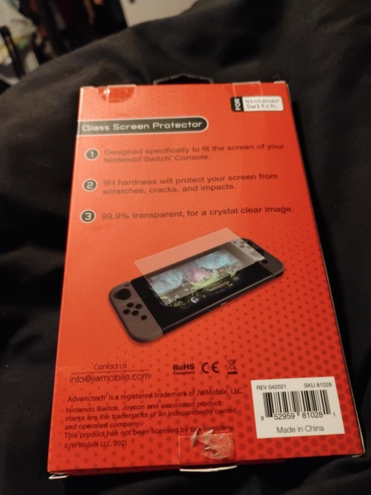 ADVANCTECH Nintendo Switch Glass Screen Protector 2 Pack NIB