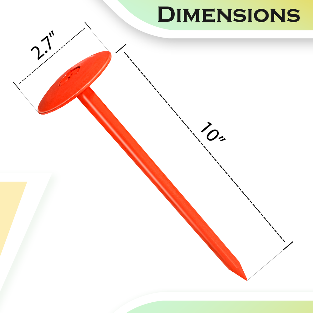 FEBTECH-SepticTank Marker for Property line Markers-2.7"x10" Pack of 8+1 Hammer