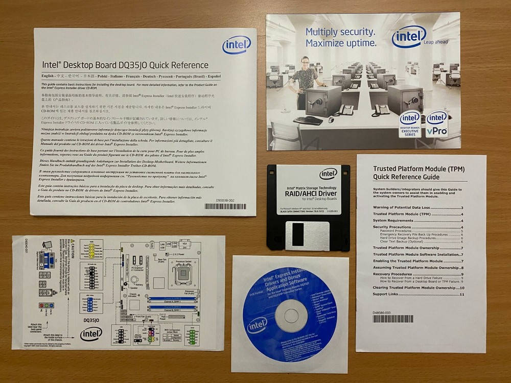 Intel Desktop Board BQ35J0 Reference Guides and Drivers & Software DVD & Floppy