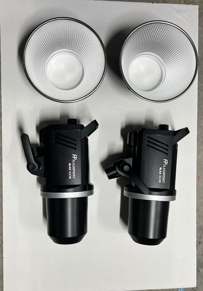 Flashpoint BLAZ 300-V 300W Studio Monolight Strobes Pair Tested