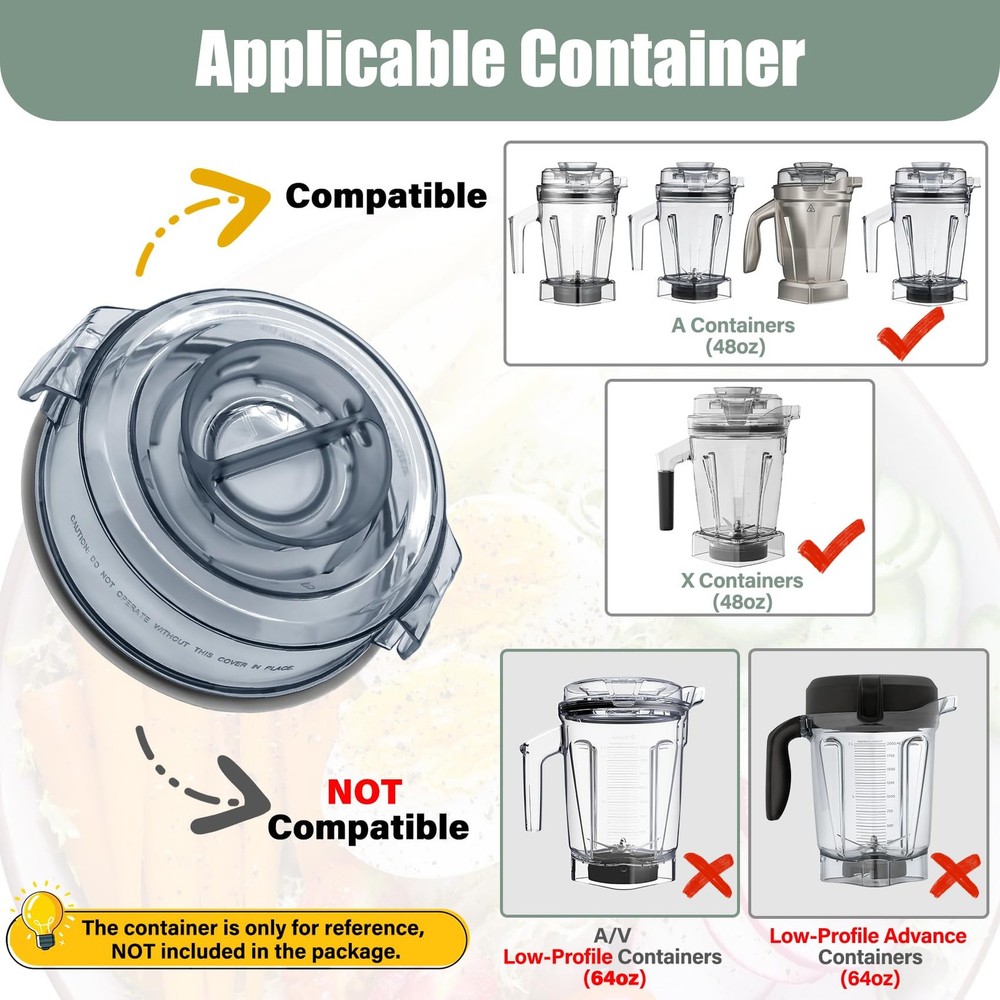 Replacement Lid Compatible with 48 oz Container A3500 A2500 A3300 A2300, Top ...