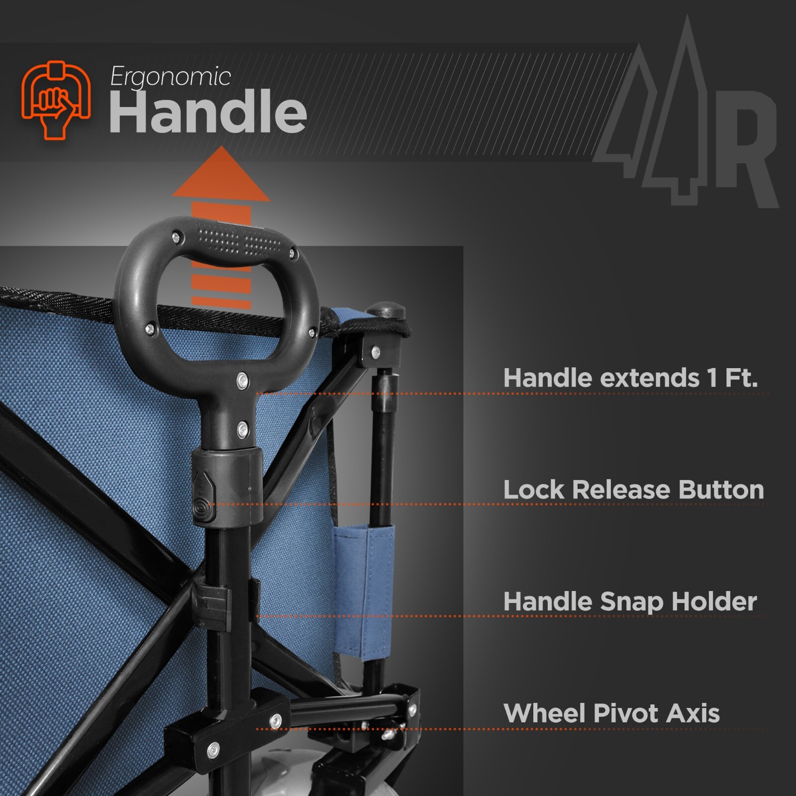 Beach Wagon With Big Wheels For Sand, Collapsible Folding Beach Cart