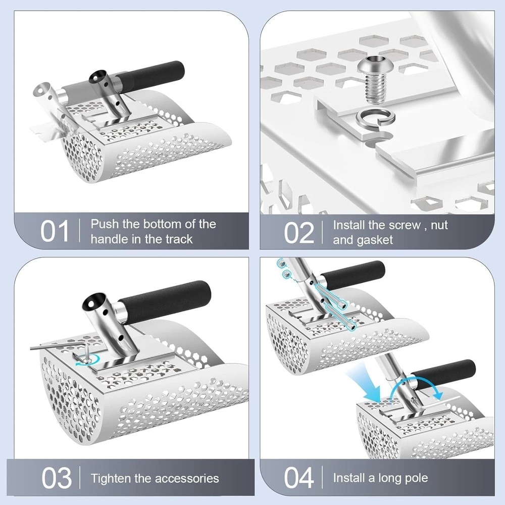 Adjustable Grip Sand Scoop for All Heights
