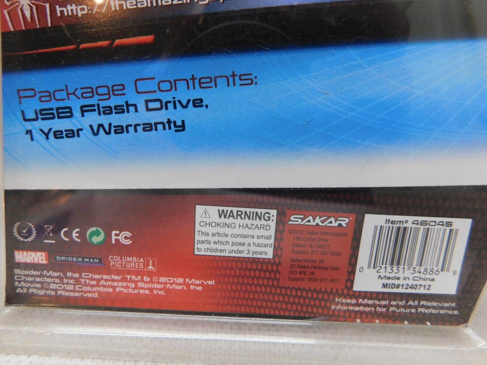 Spider-Man 4GB USB Flash Drive & Key Chain Pc or Mac