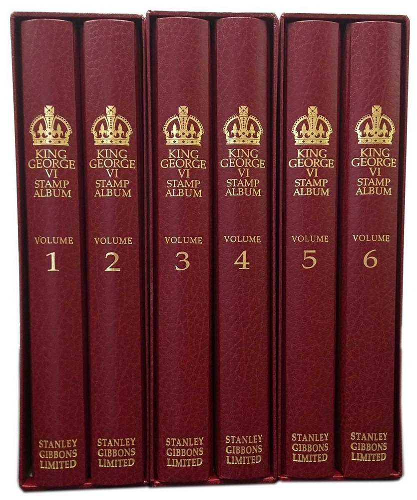 Stanley Gibbons King George VI Great Britain 6 Stamp Album Set 1936-1952 New