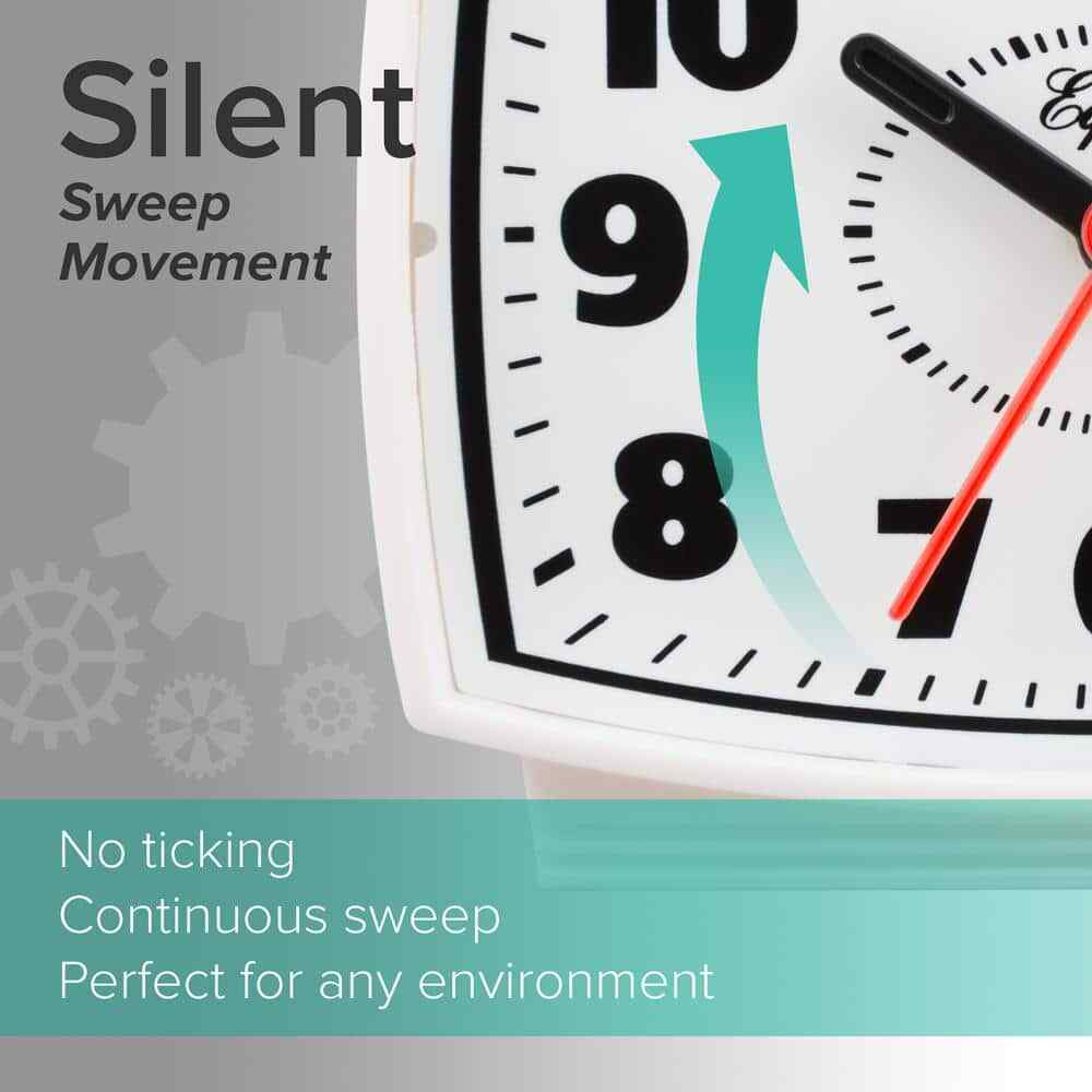 Equity by La Crosse 33100 Electric Silent Analog Alarm Clock - White