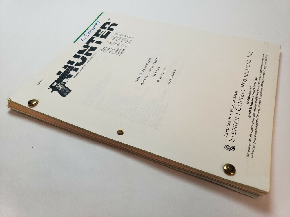 HUNTER / Mark Lisson 1990 TV Script, Fred Dryer "Deadly Encounters: Part 1"