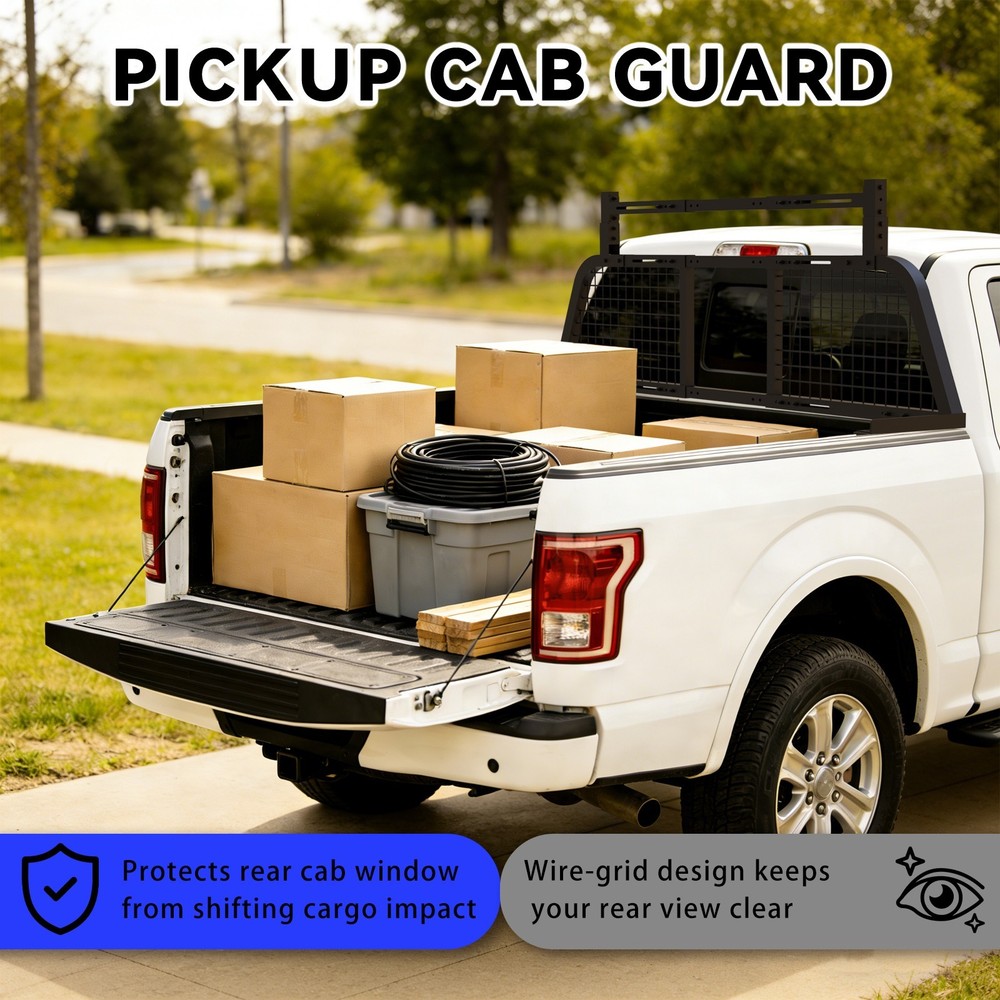 Headache Rack, Adjustable Length & Height For Pickup Truck, Heavy Duty Universal