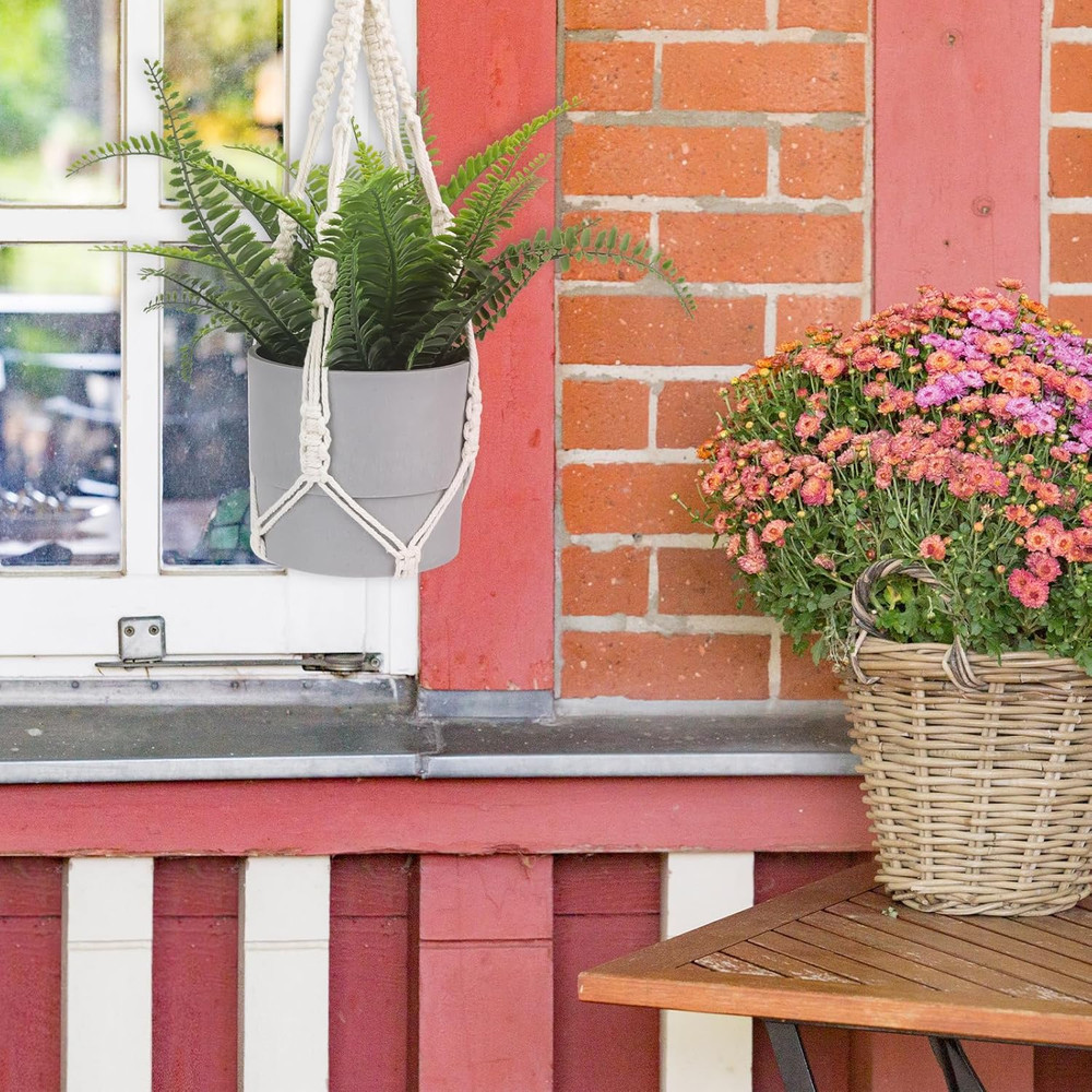 Macrame Plant Hanger, 2 Pack Boho Hanging Planters Baskets for Indoor Plants Dec