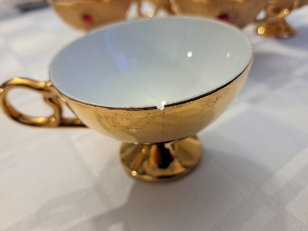 22K gold tea Cup set