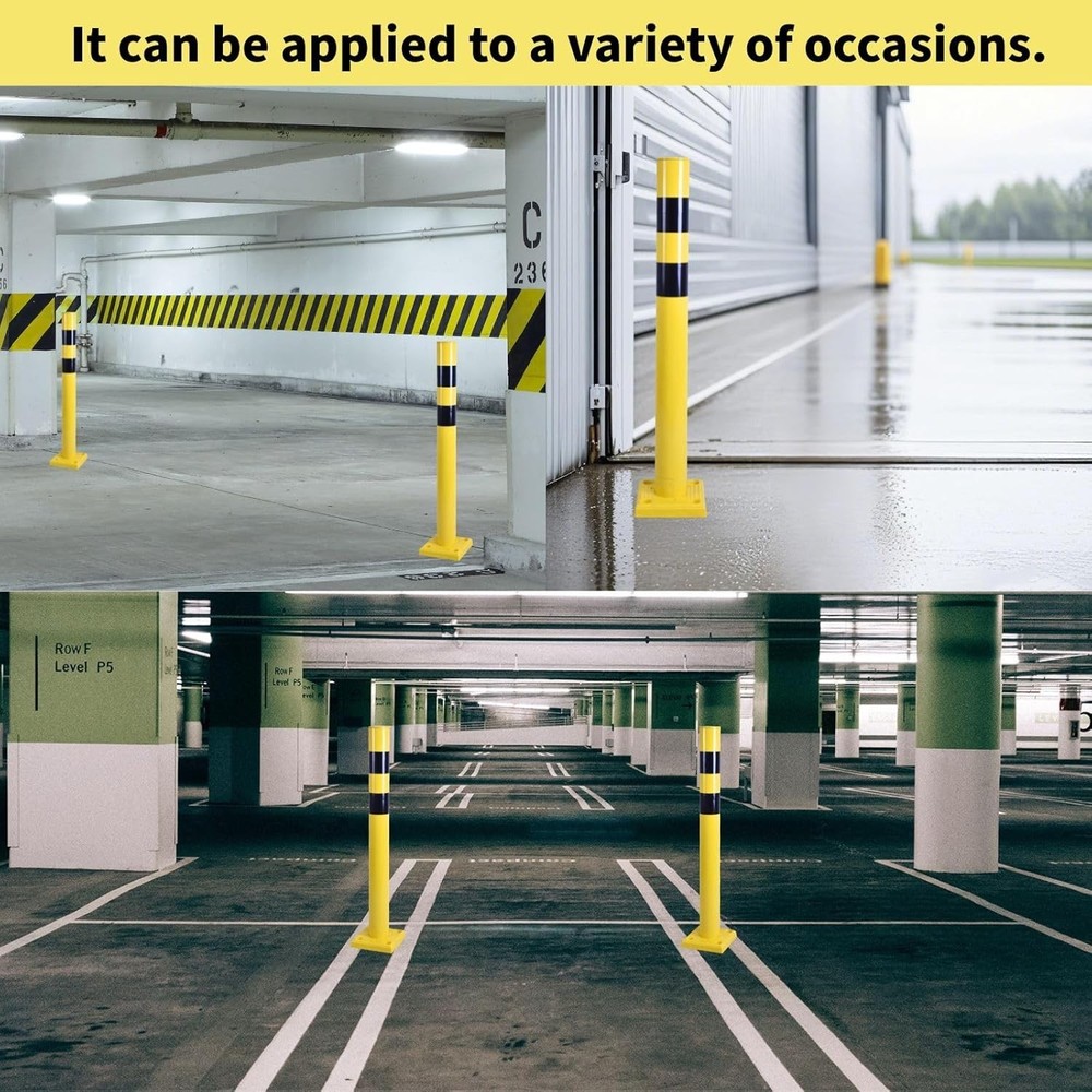 42"H 4Pack 4" Diameter SpringBack Safety Bollard Post for Parking Garage Use