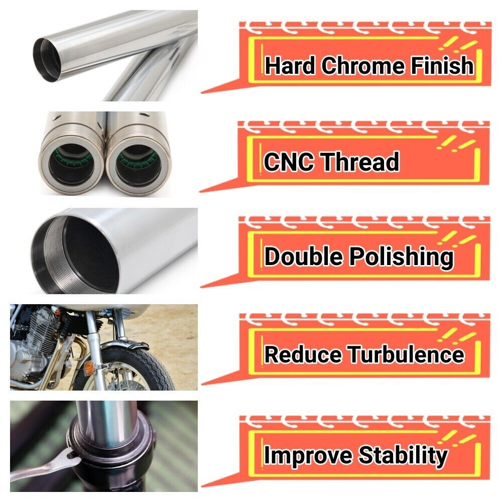 41mm Front Fork Tubes 45972-09 For Harley Street Glide Road Glide 84-13 Chrome