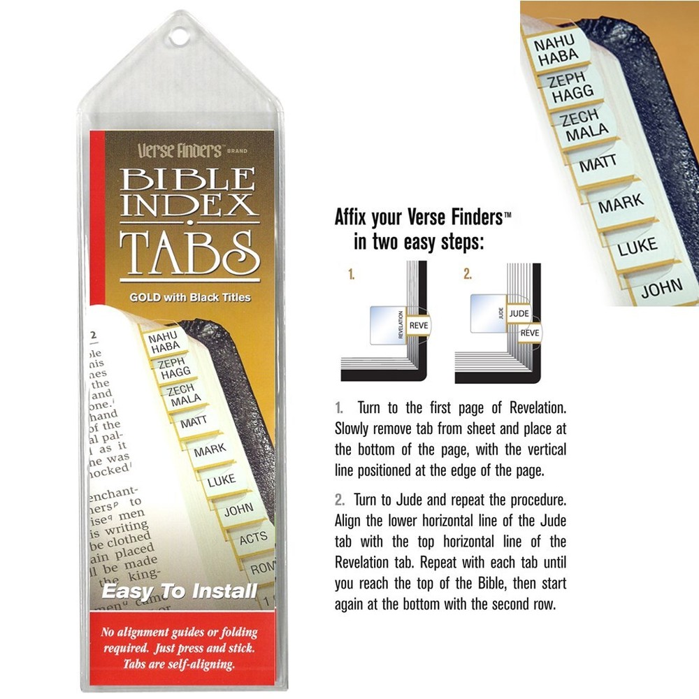 BIBLE TAB-VERSE FINDERS-HORIZONTAL-THIN PACK-GOLD