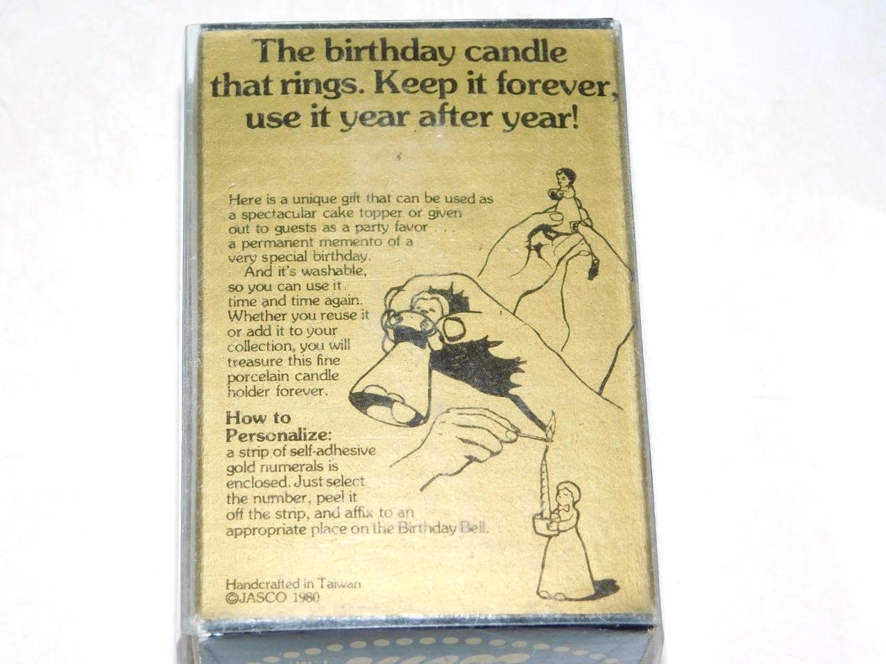 Jasco Birthday Bells Clown Cake Belles Handcrafted Bisque 3.25" Figurines Candle