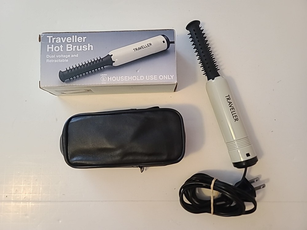 Traveler Hot Brush With Case - Retractable - Works!