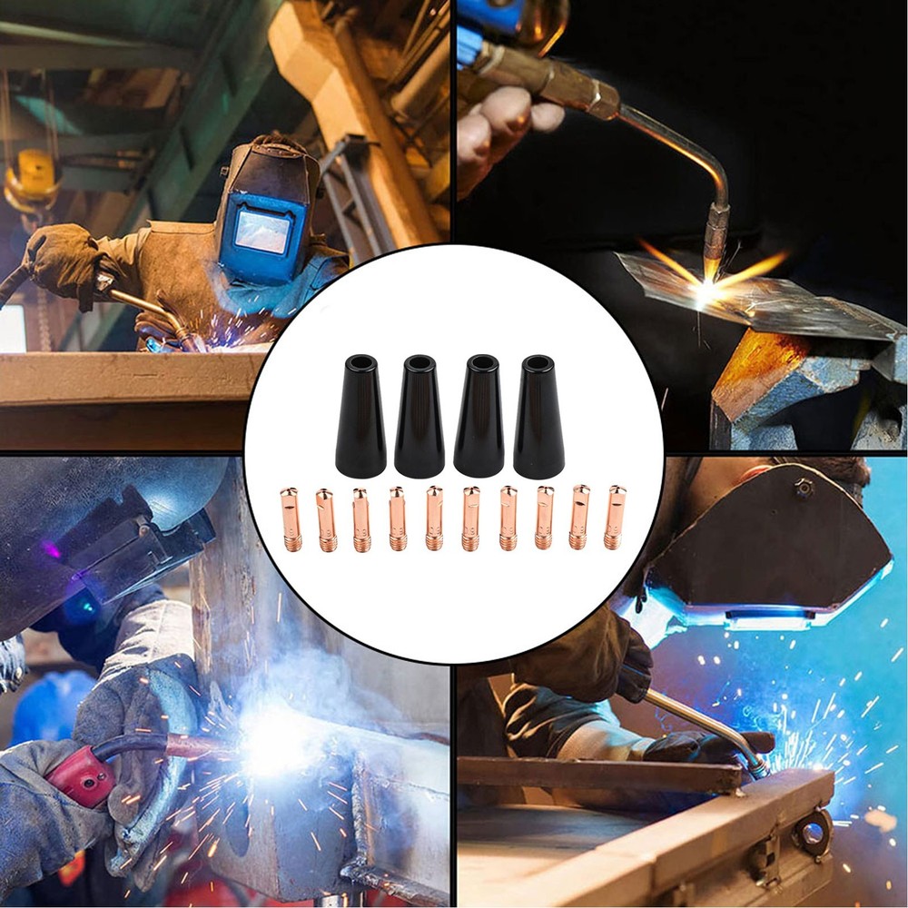 Welding Nozzle Tips Kit for MIG Machines with 10 Copper Conductive Tips
