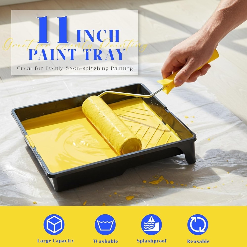18-Piece Paint Roller Kit with 3.3ft Reinforcing Extension Pole, 4" & 9" Roll...
