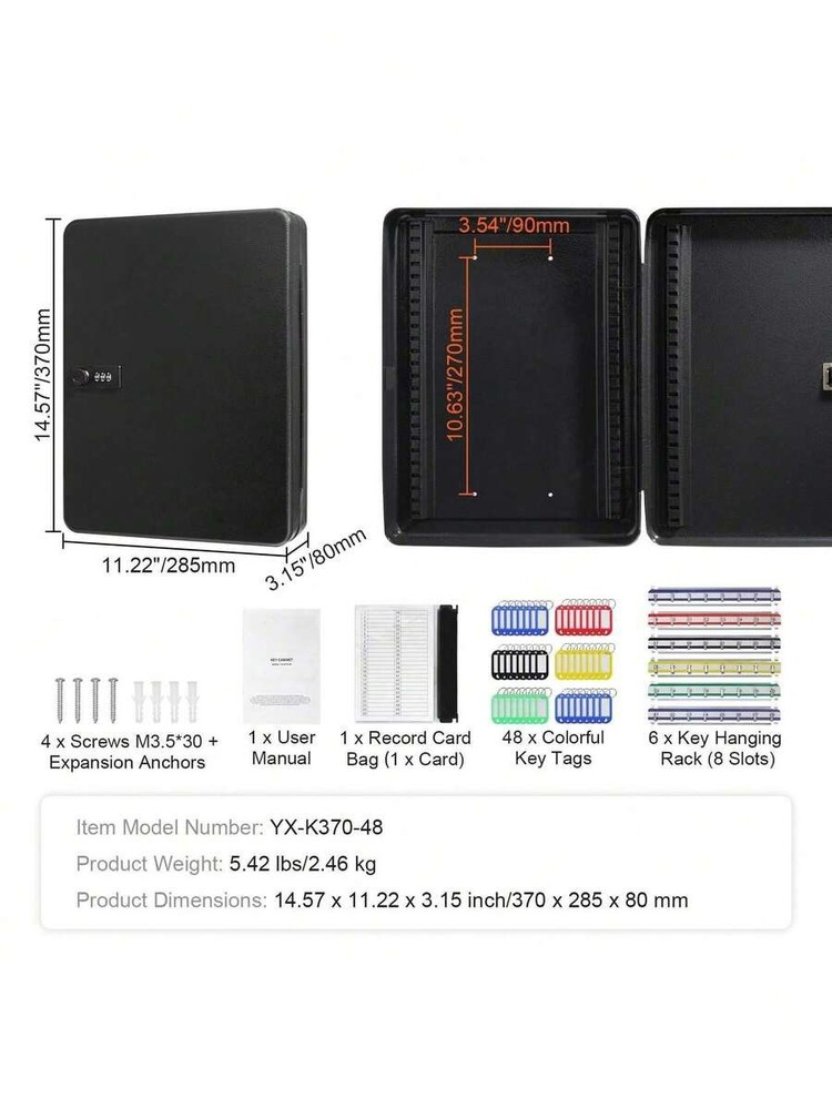 48 Key cabinetswith combination lock and key lock,digital security storage boxes