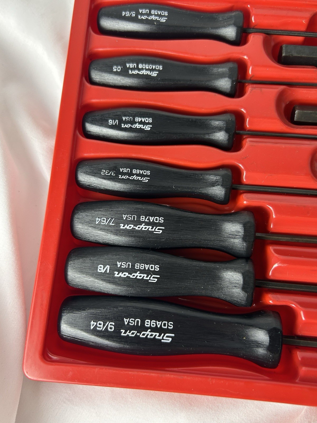 RARE Snap-On Hex Allen Wrench Set SDA5B-SDA24B Black Handles 13 Piece