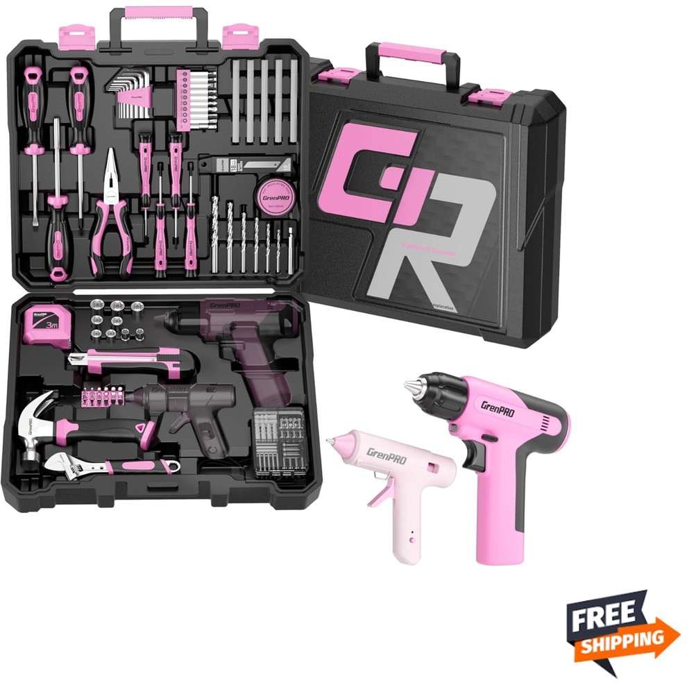 Comprehensive 188PC Pink Tool Set - Lightweight & Durable Home Repair Kit