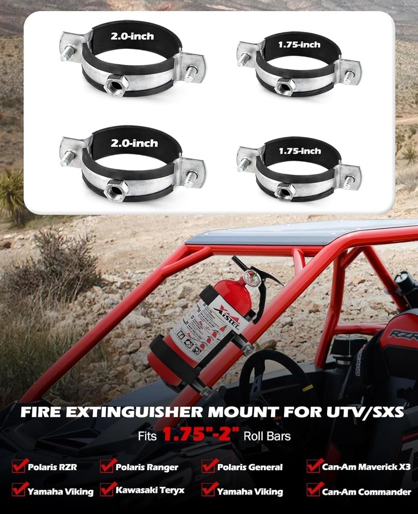 UTV Fire Extinguisher with Mount Kits- Quick Release Roll Bar Fire Extinguisher