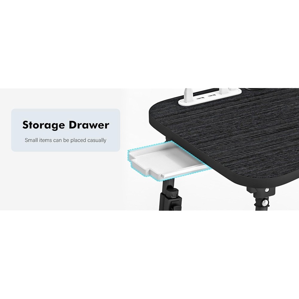 Laptop Table for Bed Adjustable Height Foldable With Storage Portable Lap Desk
