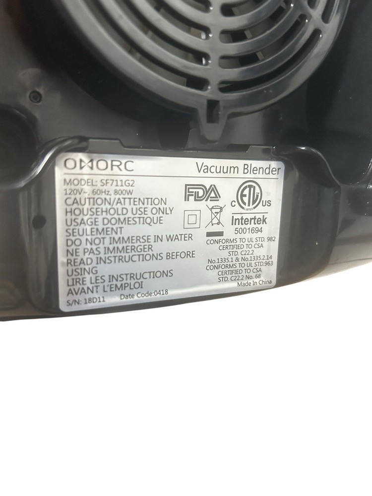 Omorc Vacuum Black Blender SF711G2