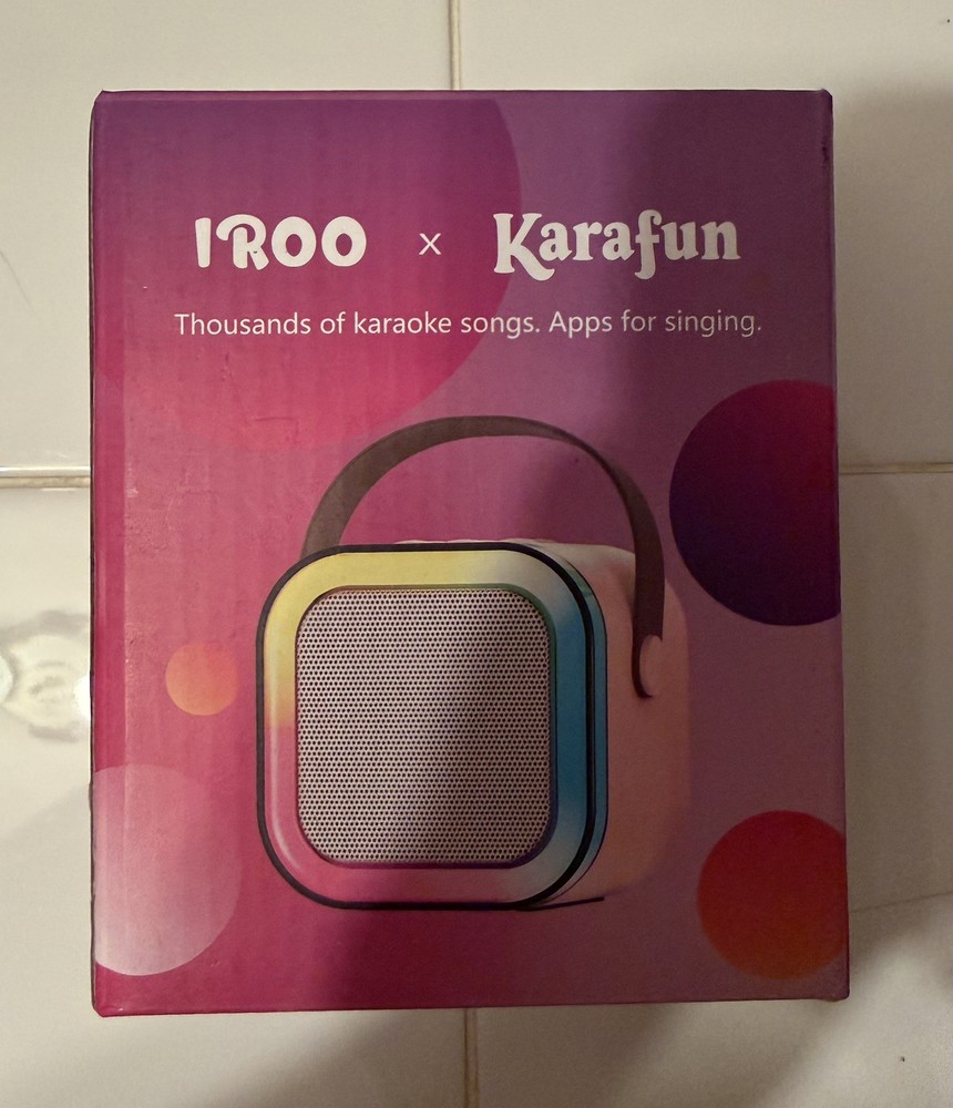 IROO Karafun Portable Karaoke System Wireless Microphone Purple