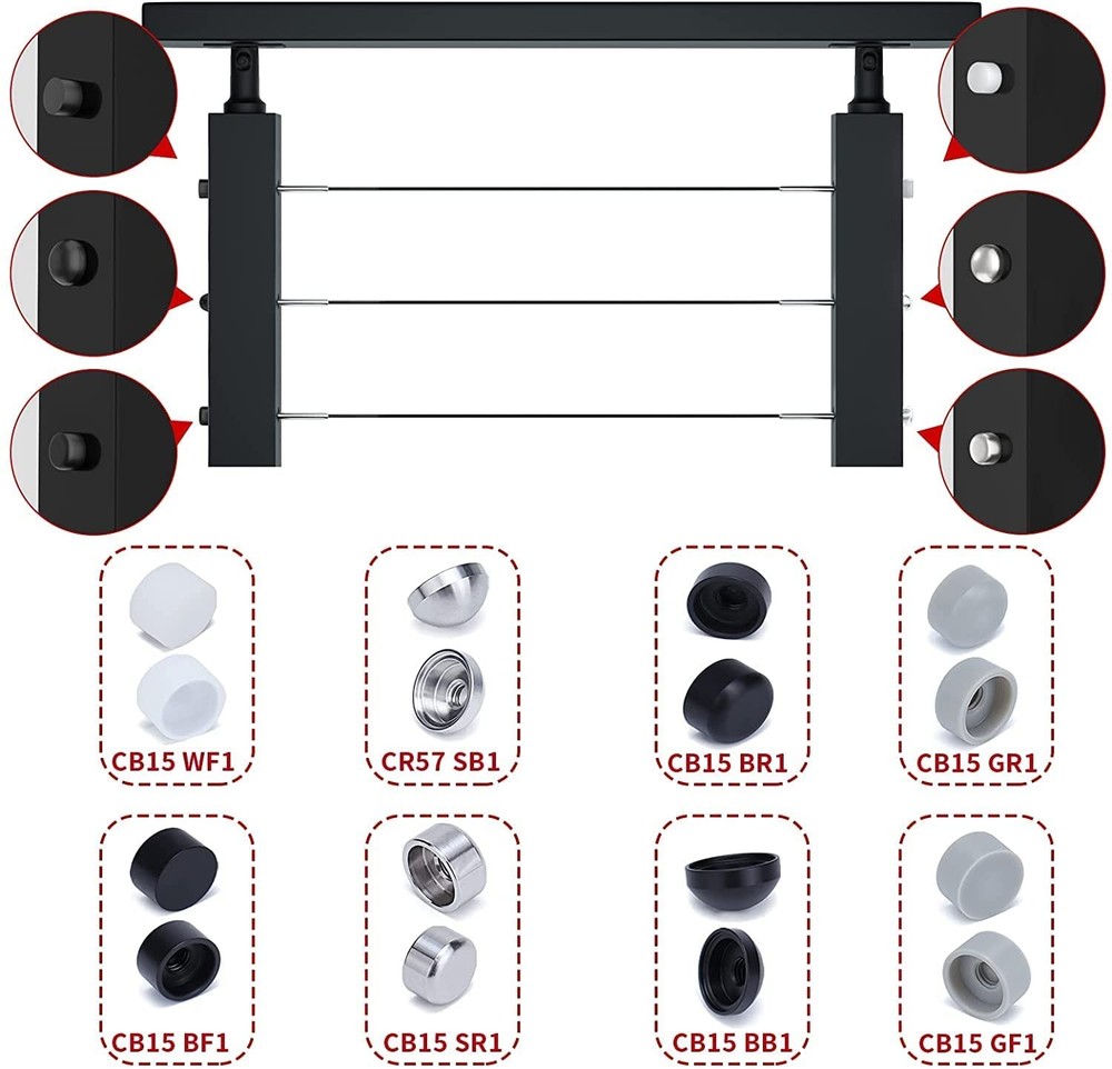 Muzata 10 Pack 1/8" Cable Railing Hardware Kit Hand For 6x6 Post, Silver