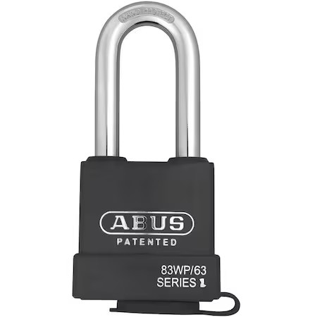 Abus 83Wp/63Hb-63 Kd Padlock, Keyed Different, Long Shackle, Rectangular