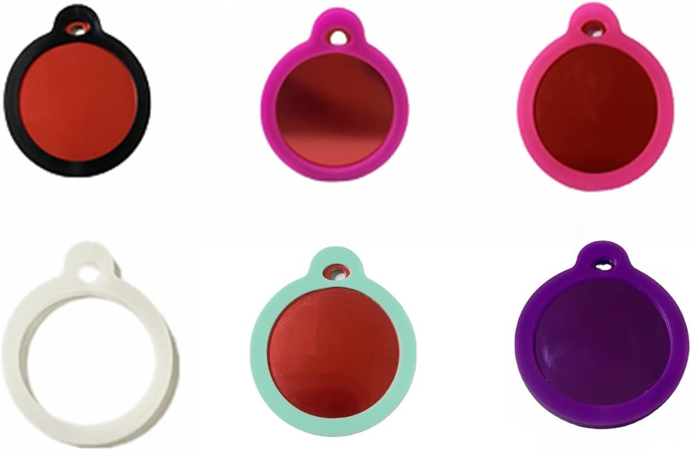 6 Pack round Silicone Dog Tags - Personalized & Lightweight, Quiet Silencer