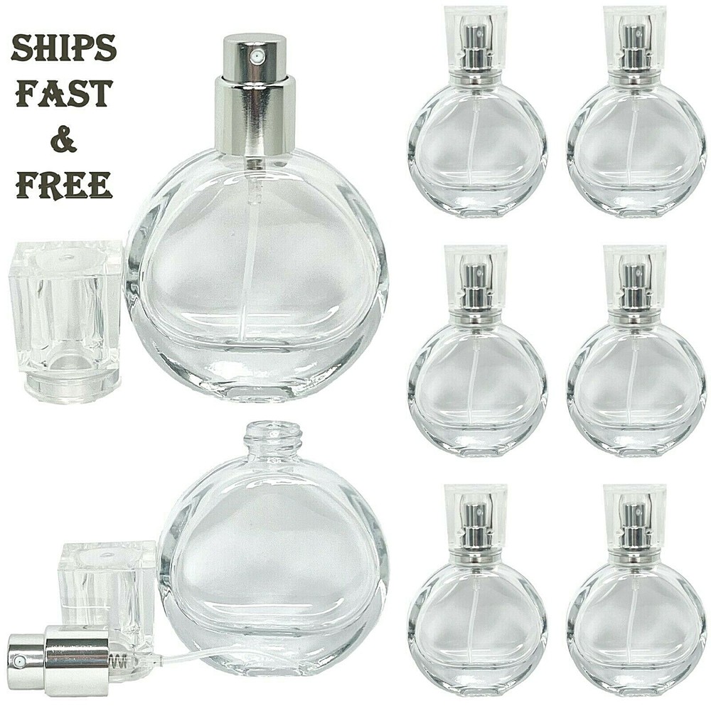 25ml empty glass perfume oval spray bottles metal silver atomizer decant