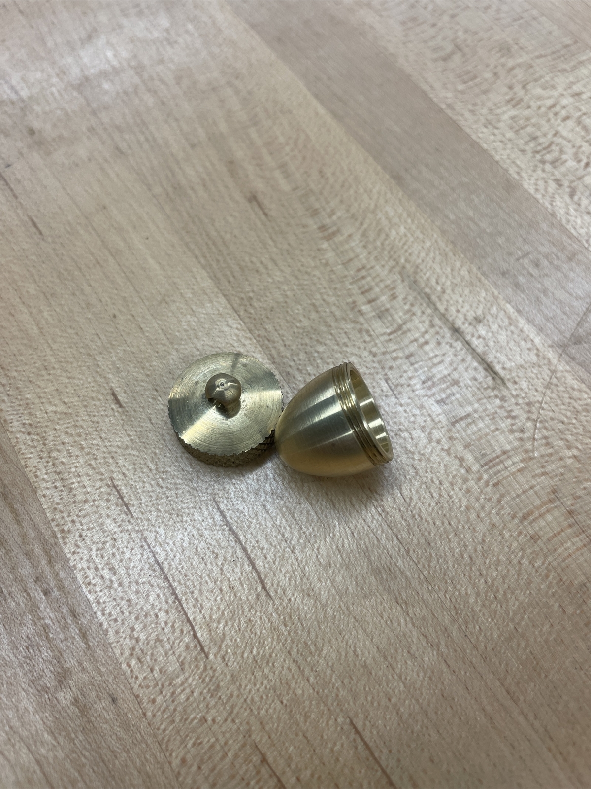 ACORN pendant , Vial , Pill box opens, unscrew top, Canister. Solid Brass