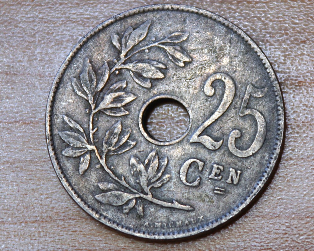1922 Belgium 25 Centimes Dutch text