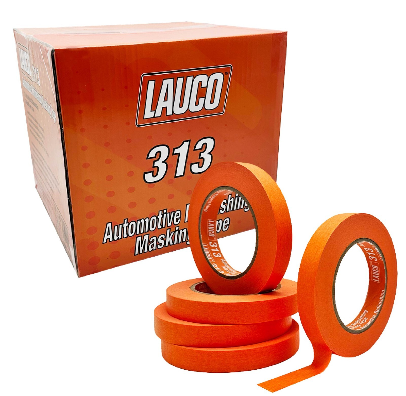 LAUCO Orange Automotive Refinishing Masking Tape, Moisture UV and Heat Resistant