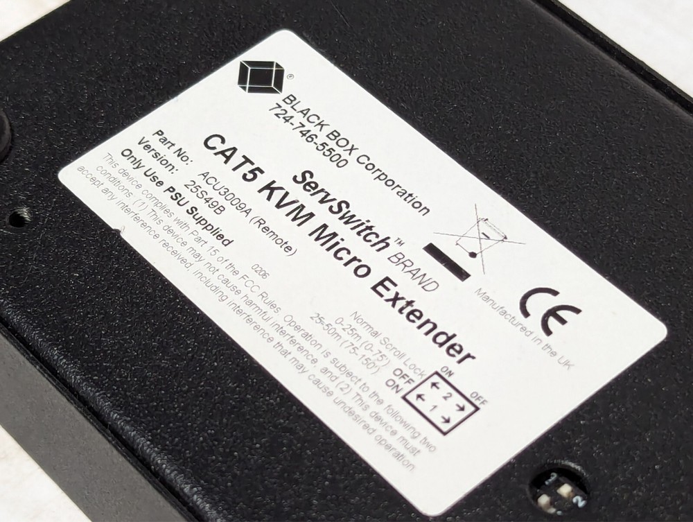 Black Box CAT5 KVM Micro Extender - Remote Module 724-746-5500 ServSwitch
