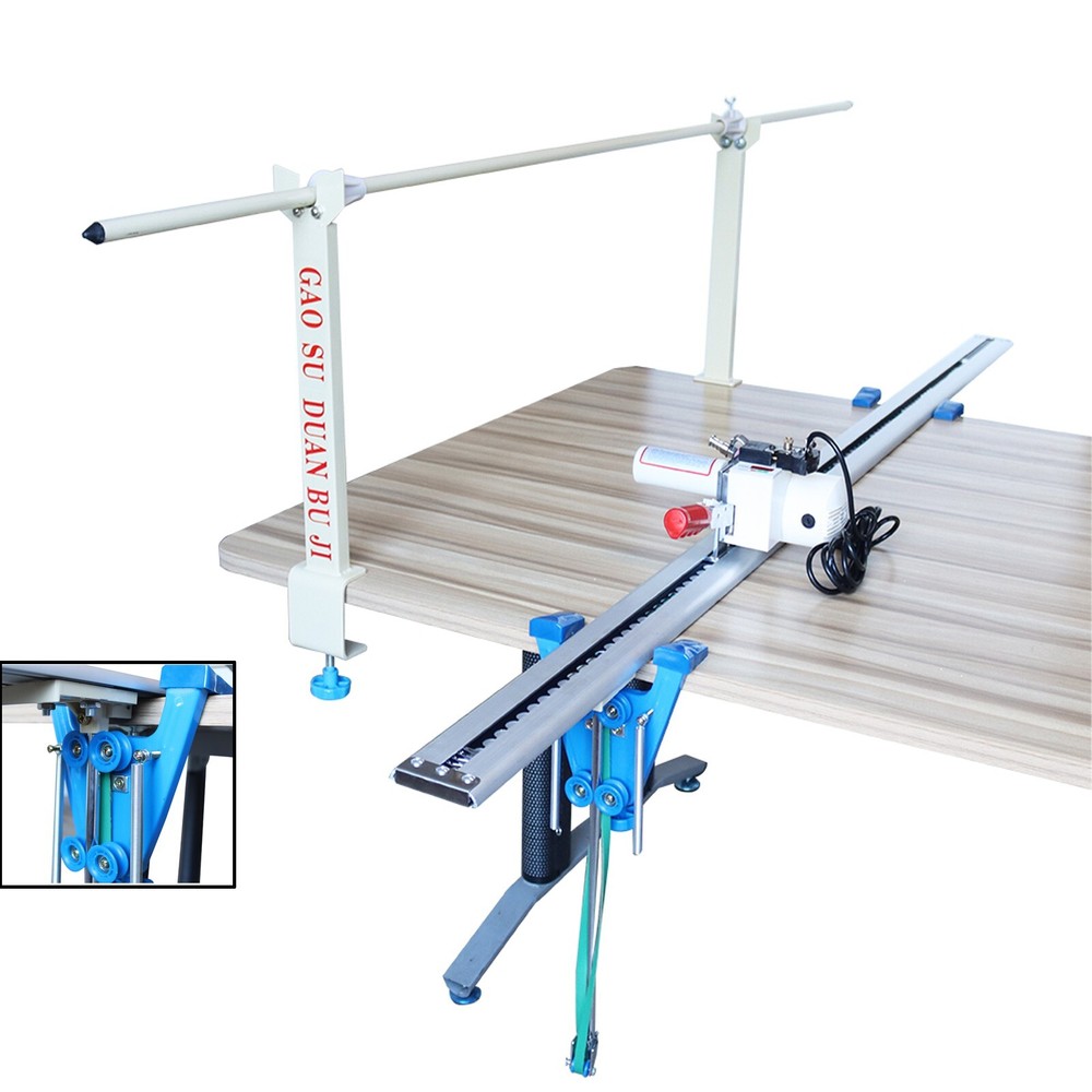 Fbric Cutter Electric Cloth Cutting Machine w/86.6" Rack & Digital Counter 110V