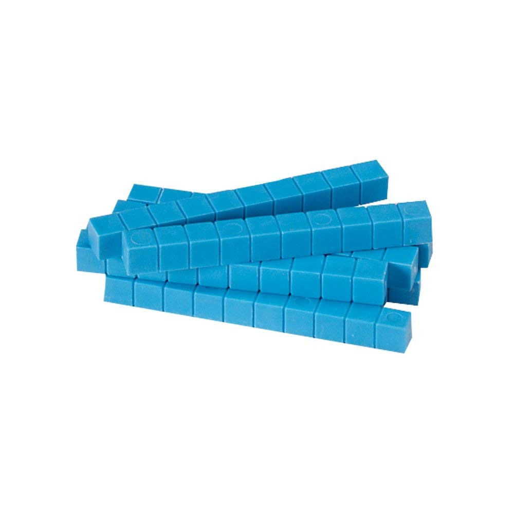 Blue Plastic Base Ten Blocks Rods Set, Place Value Blocks, Counting Cubes, Base