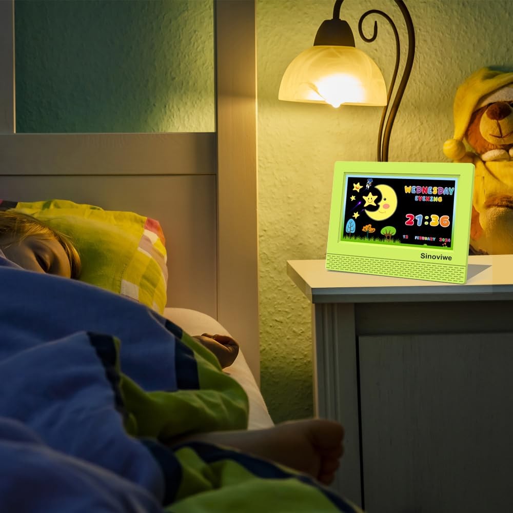 Digital Alarm Clock with 7'' HD Screen, Calendar Function,It is Perfect for K...