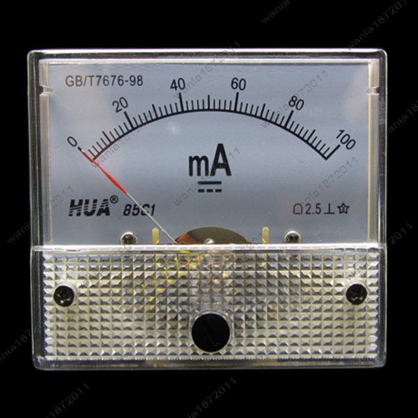 DC 100mA Analog Ammeter Panel Pointer AMP Current Meter Gauge 85C1 0-100mA DC