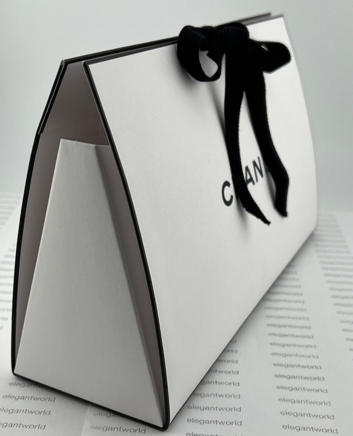 CHANEL Origami Signature GIFT BOX w/ Ribbon & Tissue 8.75" x 5.5" x 3" AUTHENTIC