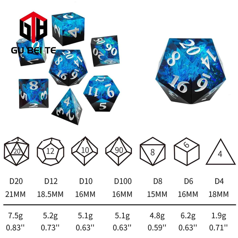 7PCS DND Dice Set Polyhedral Dice for Dungeons & Dragons Rpg D&D MTG Table Games