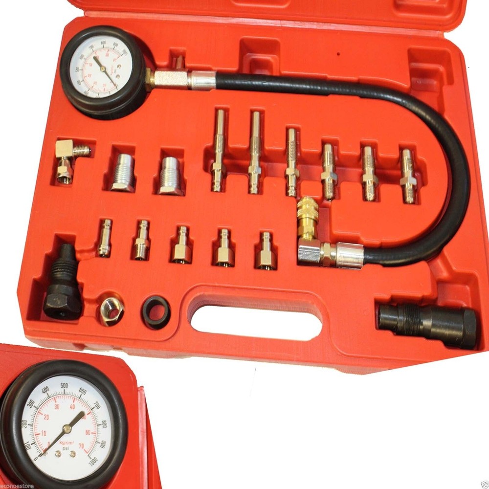 19PC Diesel Cylinder Compression Pressure Meter Engine Testing Gauge Test Kit