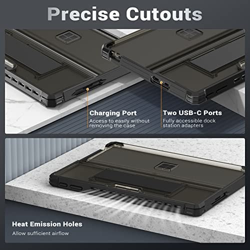 Case for Microsoft Surface Pro 11, Surface Pro 10, Surface Translucent Black