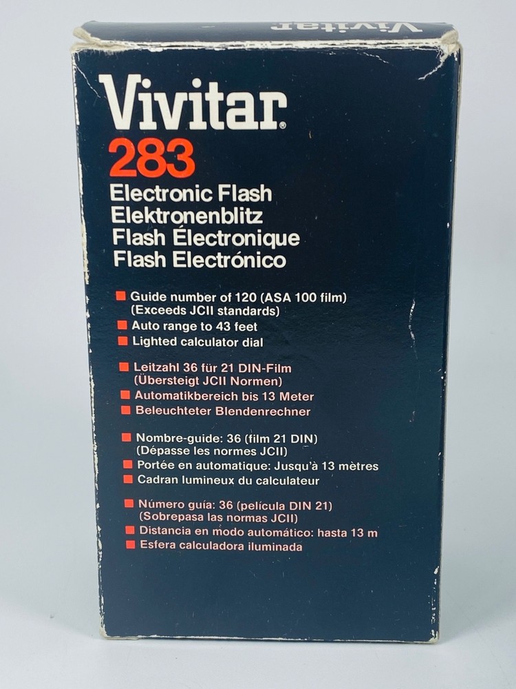 VINTAGE Vivitar 283 Electronic Flash with Box & Instructions - Untested