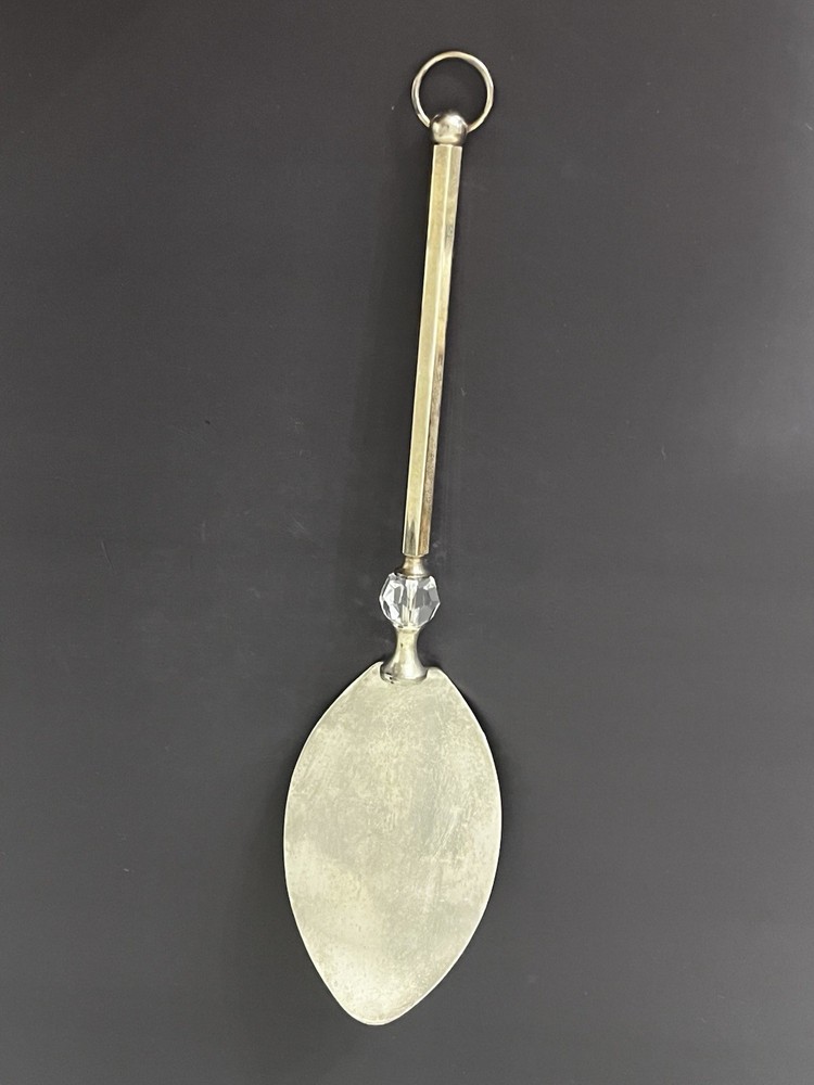 Silver Plated Cake Trowel with a Crystal Pre Owned with Box