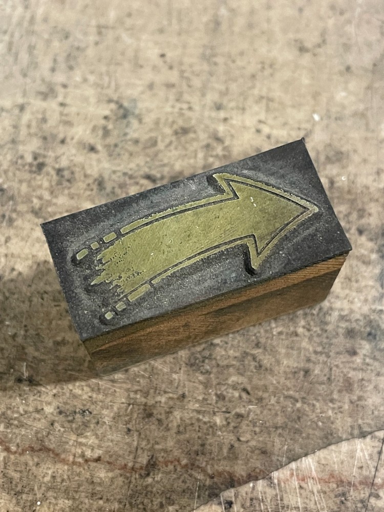 Printing Letterpress Printers Block Action Arrow / Pointer (951)