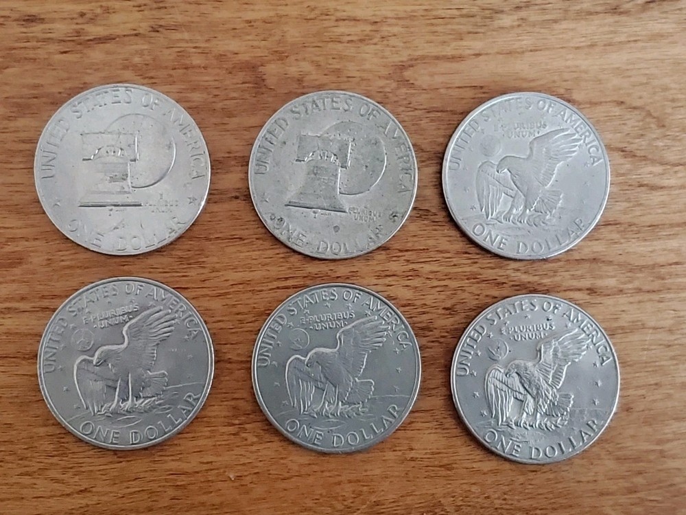 6 Eisenhower Dollar Coins