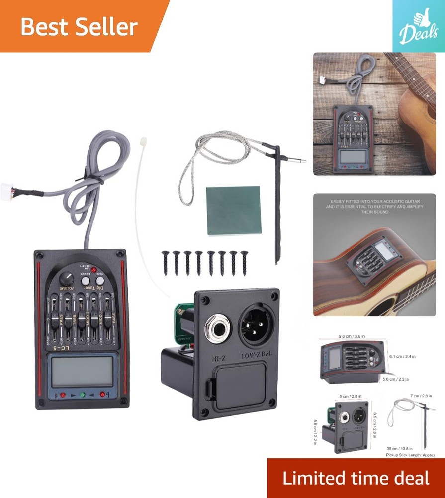 Acoustic Guitar Preamp with LCD and 5-Band Equalizer Functionality