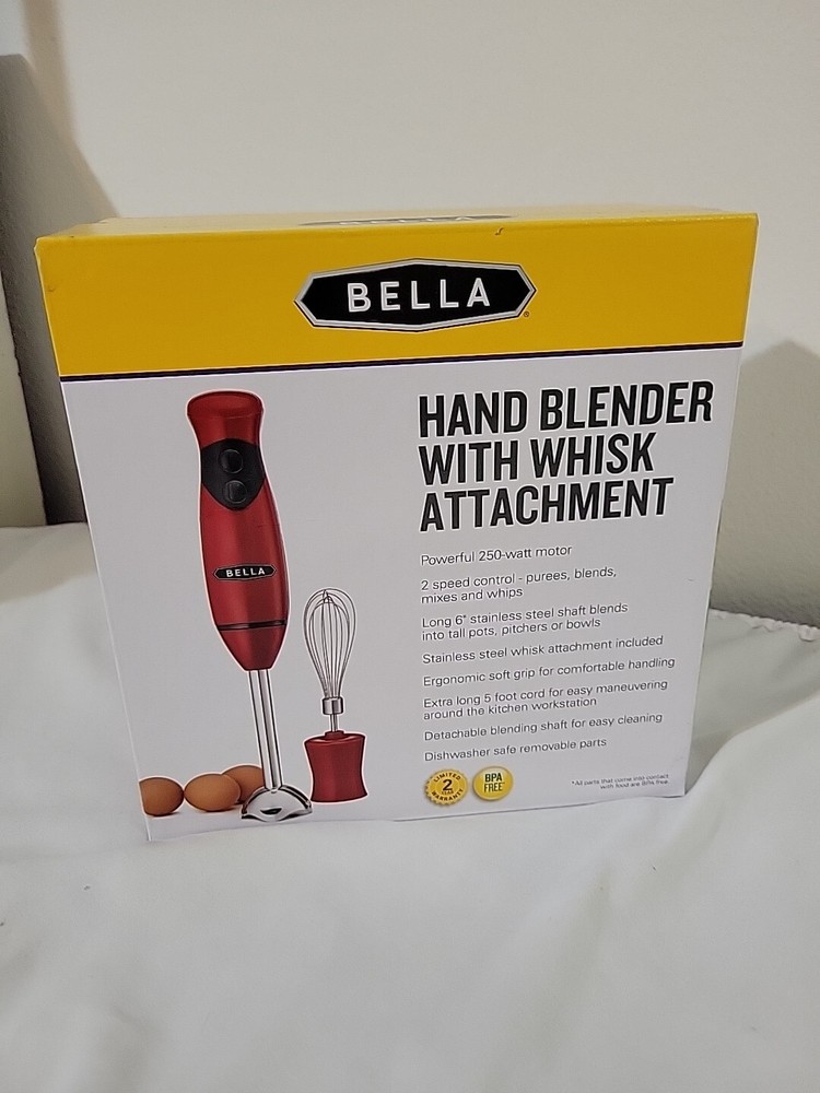 Bella Immersion Hand Blender Whisk Attachment 250W 2 Speed Controls Never Opened